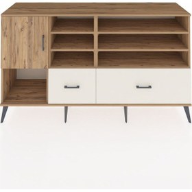 Resim Kronos Konsol 8 Raflı 2 Çekmeceli Tek Kapaklı 176x59x99 Çam-çam/ Çam-çam/aytaşı 