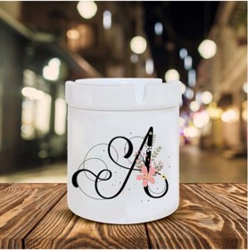 Resim Kumbara Hediyelik A Harfi Baskılı Seramik Şık Küllük 