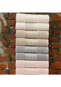 Resim Özdilek Elissa Havlu 8 Adet - Pembe-Krem-Taş-Gri 