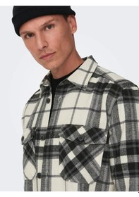 Resim Only & Sons Erkek Dökümlü Yaka Kareli Gömlek - 22026313 001 