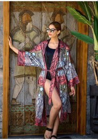 Resim Mayovera Yılan Desen Kimono Çok Renkli 