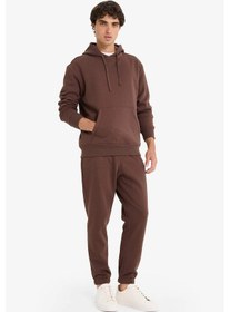 Resim Defacto Regular Fit Beli Bağcıklı Cepli Paçası Lastikli Şardonlu Basic Düz Jogger Eşofman Altı E6326ax25aubn539 Kahve-bn539 