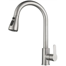 Resim İsaoğlu Yapı Spiralli Armatür Spiralli Musluk Uzayan Sistem Mutfak Bataryası Mat Krom İnox Renk Musluk Krom 