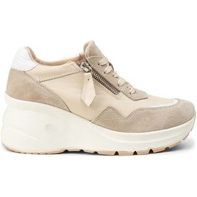 Resim Deery Kadın Hakiki Süet Bej Dolgu Topuk Sneaker - M9147zbejc01 