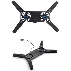 Resim 2 Fanlı Notebook Soğutucu Portatif Katlanabilir Laptop Soğutucu Fan Usbli Stand Bilgisayar Fanı 