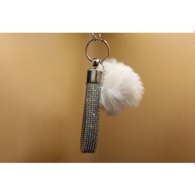 Resim Yaldızlı Taşlı Minik Ponpon Seçenekli Anahtarlık 