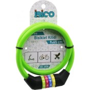 Resim Şifreli Ince Bisiklet Kilit Çelik Tel Yeşil Renkli Kılıf 9MMX65CM (4887) 