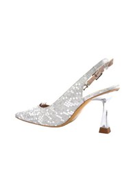 Resim Kindep Burnu Kapalı Topuklu Kadın Ayakkabı Gumüş Gumüş 