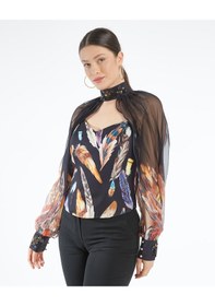 Resim İşleme Detaylı Bolero Ve Büstiyer Takım - Çıkarılabilir Bolero - Modern Ve Şık - Özel Gün Ve Davetler İçin Takım Siyah 