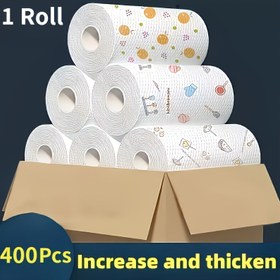 Resim 400 adet Yıkanabilir Mutfak Kağıt Havluları - Emici, Yapışmaz Yağ Emici Rulo, Dayanıklı Polyester Kumaş, Mutfak, Araba, Oturma Odası, Tuvalet, Yatak Odası, Mutfak Temizlik Gereksinimleri için İdeal | Dekoratif Mutfak Eşyaları | Yıkanabilir Kumaş 