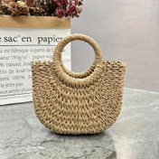 Resim Bohemian El Dokuma Çanta, Geniş Üstlü Küçük Plaj Çantası - Yaz Seyahati ve Piknik İçin (Vintage Tarzı Hediye) | Whimsy Lane, Raf Sepetleri 