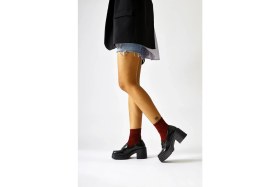 Resim Alinne Siyah Rugan Kalın Tabanlı Platformlu Makosen Ayakkabı 