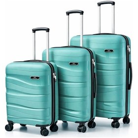 Resim Basarideri Dalgalı Silikon 3'lü Valiz Set Mint Yeşili Mint Yeşili 