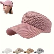 Resim 1 adet Kadın Hafif Gri Güneş Şapkası - Nefes Alabilen Ağ, Esnek Polyester, Dokulu Tasarım ile Kavisli Kenarlar, Koşu ve Açık Hava Aktiviteleri için Uygun, Elde Yıkanabilir 