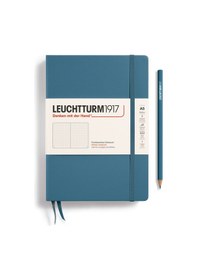 Resim Leuchtturm1917 Not Defteri Orta Boy A5 , Sert Kapak, 251 Numaralandırılmış Sayfa, Noktalı, Taş Mavisi Mavi 