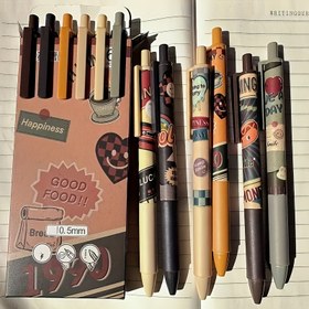 Resim 6'lı kutu, 0.5mm siyah mürekkepli çekilebilir jeli kalem, ince uçlu, plastik malzeme, hızlı kuruyan, düzgün yazmaya ideal, günlük not defteri veya ofis/school malzemesi için mükemmel 