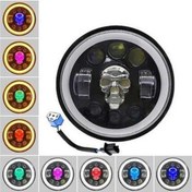 Resim Novahub 5.75 Led Motosiklet Far Melek Gözler Kafatası 160w 6500k Siyah Beyaz Kırmızı Yeşil Koyu Mavi Yüksek Düşük Işın 