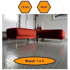 Resim Gri Paralı Muşamba , Zemin Örtüsü, Kaymaz Özellikli Zemin Paspası, 1x3 Metre 