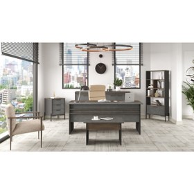 Resim Yurudesign Vista Abcde Ofis Büro Masa Takımı Kahve-beton-antrasit Vs9-cga 
