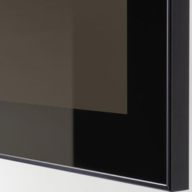 Resim Raf ünitesi, venge-siyah-füme cam, 120x40x38 cm, GLASSVIK 