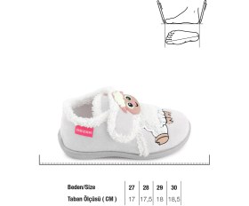 Resim Gezer Kışlık Cırtlı Ayarlanabilir Rahat İç Taban Kız Çocuk Panduf Ayakkabı 