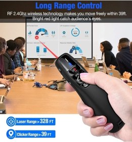 Resim gaman 2.4ghz Kablosuz Usb Powerpoint Sunumu Dahili Alıcı Kırmızı Işık Uzaktan Kumanda Sunum Kumandası 