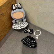 Resim Doll Giyim Seti, Serbest Giyilebilir Doll Giysileri, Kolye, Yay, Askılı Elbise Seti, Doll'i Çıkarır, 6.7 İnç Doll Kostümü İçin Uygun 