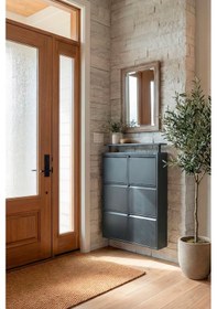 Resim Lıccıa Metal Ayakkabılık 3 Lü Yatay Model Antrasit 