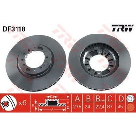 Resim Trw DF3118 FREN DİSKİ ÖN L200 4WD 06-10 PAJERO 91- HAVALI 276mm 