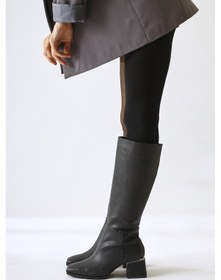 Resim Miami Siyah Küt Burunlu Çizme 001 