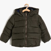 Resim Erkek Bebek Kapüşonlu Şişme Mont 