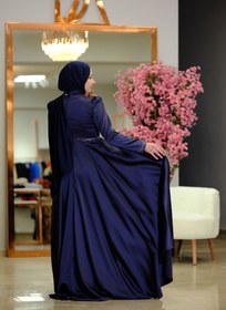 Resim Prenses Tesettür Abiye - Lacivert / 44 