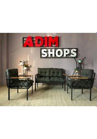 Resim Balkon-bahçe-kafe Çay Seti Koltuk Oturma Takımı-oturma Grubu Miami Siyah 