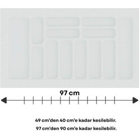 Resim Çekmece İçi Kaşıklık, Düzenleyici, Organizatör 97 Cm X 49 Cm Beyaz 