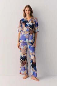 Resim Suwen Flowery Night Pantolon Sh26404624846 Çiçek Desenli 