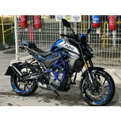 Resim Cf Moto Nk 250 Sticker Orta Şase Duman Modeli Mavi 