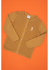 Resim U.S. Polo Assn. Kız Çocuk Camel Düğmeli Bisiklet Yaka Triko Hırka 50316292-VR015 