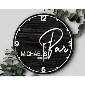 Resim Bk Gift Barlara Özel Dekoratif Siyah Ahşap Duvar Saati 35cm-1 , Bar Duvar Saati , Cafe Duvar Saati , Özel Ahşap Saat Kobitmeyen138331 Bk Gift 