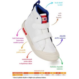 Resim Kiko Kids Garf Günlük Cırtlı Erkek Çocuk Bot Ayakkabı Beyaz - Mavi Beyaz - Mavi 