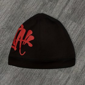 Resim 1 adet Retro-Inspired Street Hip-Hop Beanie ile soyut kırmızı harf baskısı - Hafif, Esnek Uyum, Makine Yıkanabilir, Bahar ve Yaz için İdeal, Erkekler ve Kadınlar için Çok Yönlü Moda Aksesuarı, Bahar Moda Aksesuarı | Cesur Harf Baskısı | Örgü Yapı, Beanie Şapka 