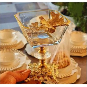 Resim Çnr Home Collection Karen 6 Adet Kelebekli Döküm Ayakli Kase Magnolia, Dondurmalik Cup & Çerezlik Sunumluk Gold 