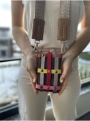 Resim GOLD CAGE Hakiki Deri Askılı Telefon Çantası - Handmade Phone Bag 