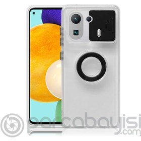 Resim Ally Xiaomi Mi 11 Pro Kılıf Sürgülü Kamera Lens Korumalı Yüzük Standlı Silikon Kılıf 