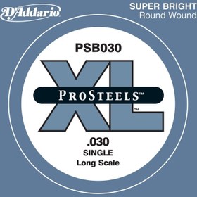 Resim D'Addario PSB030 ProSteels Bas Gitar Tek Tel (Paslanmaz Çelik) 