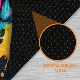 Resim Cromse Şönil Oyuncu Odası Halısı Kaymaz Pamuk Tabanlı Yıkanabilir Antibakteriyel Gamer, Gaming Halısı 160X230 