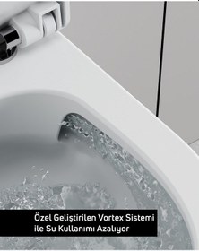 Resim Creavit Ness Vortex Asma Klozet Ve Kapak Seti Beyaz 