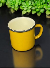 Resim qussine Retro Kupa Bardak Emaye Rengarenk Serisi 10 Cm 450 ml Emaye Kupa 