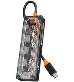 Resim Ally 5in1 Type-c To Usb3.0 + Usb2.0 2 + Type-c Pd 100w + Hdmı Çoğaltıcı Transparan Hub- 5775 