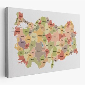 Resim Es10 Türkiye Haritası Kanvas Tablo Eğitici ve Öretici Dekoratif Tablo Tablo 3129 (95 x 165) 