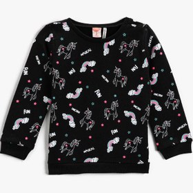 Resim Kız Bebek Baskılı Sweatshirt Pamuklu 